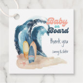 Surfen ist auf | Baby an Bord Beach Baby Dusche Geschenkanhänger (Vorderseite)