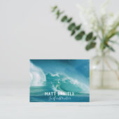 Surfen ist auf | Fun Typografy & Quote Surf Instru Visitenkarte (Stehend Vorderseite)