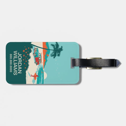 Surfen ist auf gepäckanhänger (Rückseite horizontal)