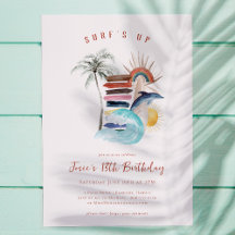 Surfen ist auf | Retro Summer Surf Geburtstag