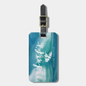 Surfen ist auf | Spaß Typografie & Zitat Gepäckanhänger (Vorderseite vertikal)