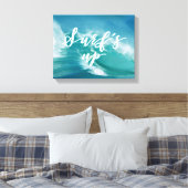 Surfen ist auf | Spaß Typografie & Zitat Leinwanddruck (Insitu (Schlafzimmer))