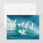 Surfen ist auf | Spaß Typografie & Zitat Postkarte (Vorne/Hinten)
