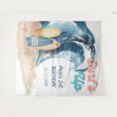 Surfen ist auf | Surfen in Tropical Beach Geburtst Wandteppich (Vorderseite (Horizontal))