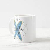 Surfen ist das Leben überquerte Surfbretter Ocean Kaffeetasse (Vorderseite Links)