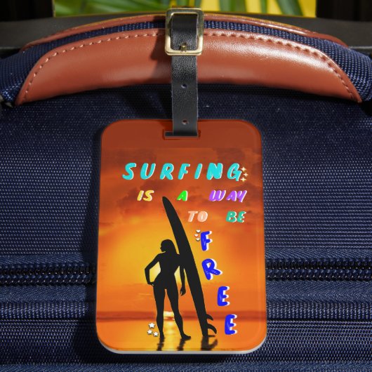 Surfen ist eine Möglichkeit, kostenlos zu sein Gepäckanhänger (Vorderseite Insitu 2)