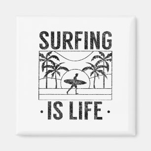 Surfen Ist Leben Surfen Surfer Surfbrett Surfer Magnet