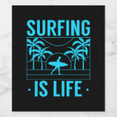 Surfen ist Leben Weinetikett (Einzelnes Label)