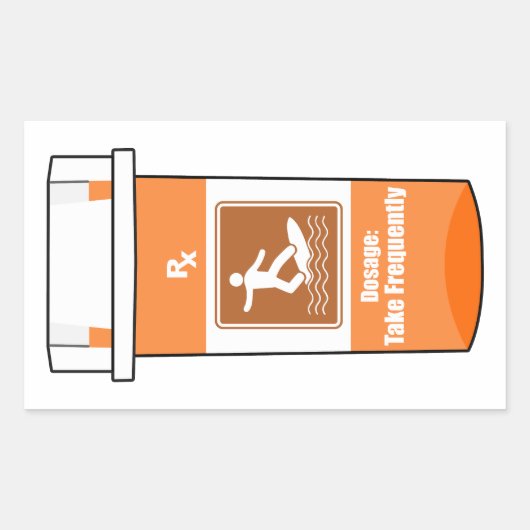 Surfen ist mein Medikament Rechteckiger Aufkleber (Vorderseite)