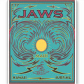 SURFEN JAWS MAUI HAWAII AUFKLEBER (Vorderseite)