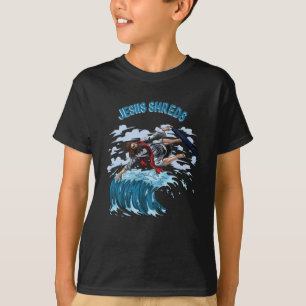 Surfen Jesus Shredder für Surfer Skateboarder T-Shirt