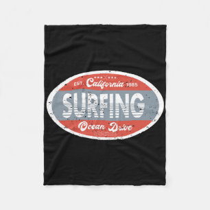 Surfen Kalifornien Ozean 1985 Strand Sommer Retro Fleecedecke