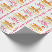 Surfen Känguru niedliche Aquarellwein Weihnachten Geschenkpapier (Ecke)