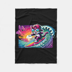 Surfen Katze Surfbrett Spaß Longboard-Geschenk für Fleecedecke