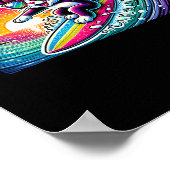 Surfen Katze Surfbrett Spaß Longboard-Geschenk für Poster (Ecke)