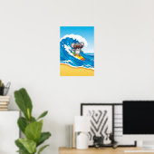 Surfen Koala Kinderzimmer Art - Beach Animal Poster (Heimbüro)