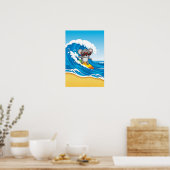 Surfen Koala Kinderzimmer Art - Beach Animal Poster (Küche)