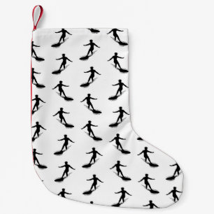 Surfen Kunst Muster Vintage Surfer Silhouette Kleiner Weihnachtsstrumpf