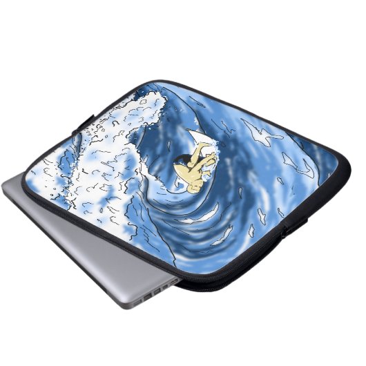 Surfen Laptopschutzhülle (Vorne Knopf)