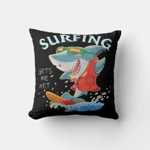 Surfen lässt mich nass Hai Geschenke Kissen
