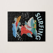 Surfen lässt mich nass Hai Geschenke Puzzle (Horizontal)