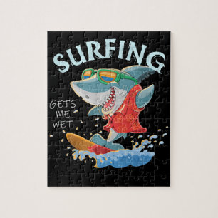 Surfen lässt mich nass Hai Geschenke Puzzle