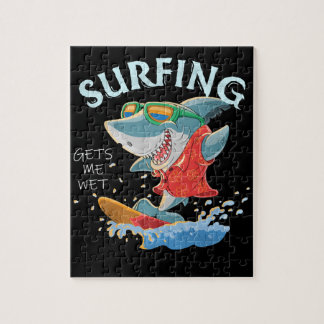 Surfen lässt mich nass Hai Geschenke Puzzle