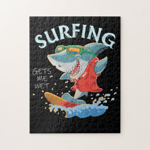 Surfen lässt mich nass Hai Geschenke Puzzle