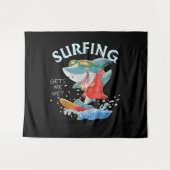 Surfen lässt mich nass Hai Geschenke Wandteppich (Vorderseite (Horizontal))