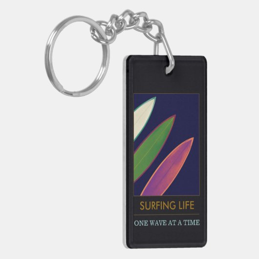 Surfen Leben Stilvolle Surf-Schlüsselanhänger Schlüsselanhänger (Vorderseite links)