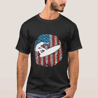 Surfen Lover Surfer US American Flag Geschenk I Su T-Shirt