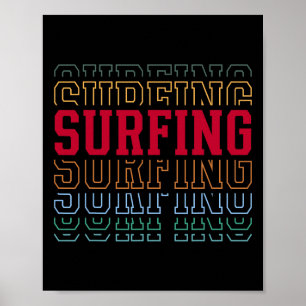 Surfen Lustiger geschichteter Text Surfer Coach Ju Poster