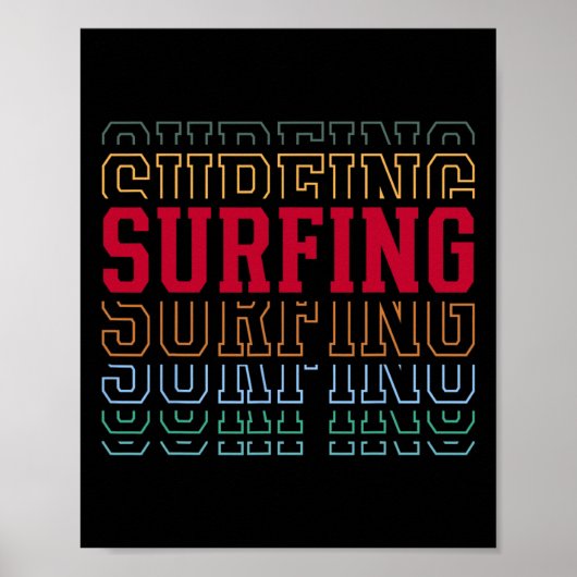Surfen Lustiger geschichteter Text Surfer Coach Ju Poster (Vorne)