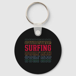 Surfen Lustiger mehrschichtiger Text Surfer Coach Schlüsselanhänger