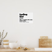 Surfen Mädchen Funny Definition Surfer Frauen Mädc Poster (Küche)