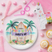 Surfen & Meer | Surf's Up Tropical Beach Geburtsta Pappteller (Party)