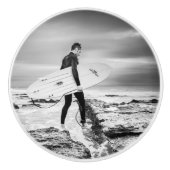 Surfen mit Boot auf Beach Keramik Knock Keramikknauf (Vorderseite)