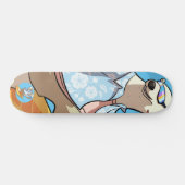 Surfen mit Cocktail Cooler Cartoon Polarbär Skateboard (Horizontal)