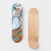 Surfen mit Cocktail Cooler Cartoon Polarbär Skateboard (Vorderseite)