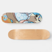 Surfen mit Cocktail Cooler Cartoon Polarbär Skateboard (Horizontal)