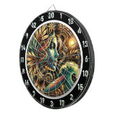 Surfen mit Golden Glow Sunset Art Dartscheibe (Vorderseite rechts)