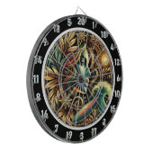 Surfen mit Golden Glow Sunset Art Dartscheibe (Vorderseite Links)