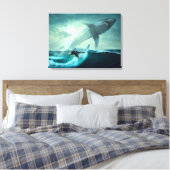 Surfen mit Haien Leinwanddruck (Insitu (Schlafzimmer))