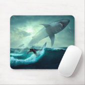 Surfen mit Haien Mousepad (Mit Mouse)