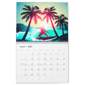 Surfen mit Palmen Kalender (Mär 2027)