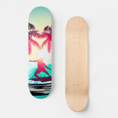 Surfen mit Palmen Skateboard (Vorderseite)