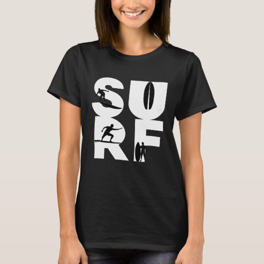 Surfen mit Surfbrettern in SURF Wave rider TShirt  (Vorderseite)
