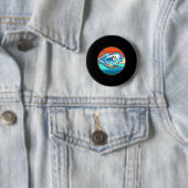Surfen Mosasaurus Dino Retro Aquatischer Dinosauri Button (Beispiel)