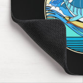 Surfen Mosasaurus Dino Retro Aquatischer Dinosauri Mousepad (Ecke)