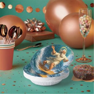 Surfen Moses biblische Kunst Einweg-Papp-Schale Pappteller